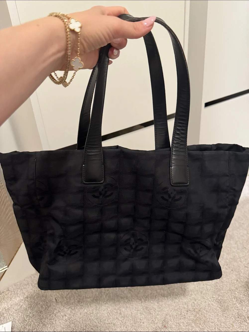Chanel travel line black bag cc nylon look/feel comes w/ COA & visible auth code - Picture 3 of 7